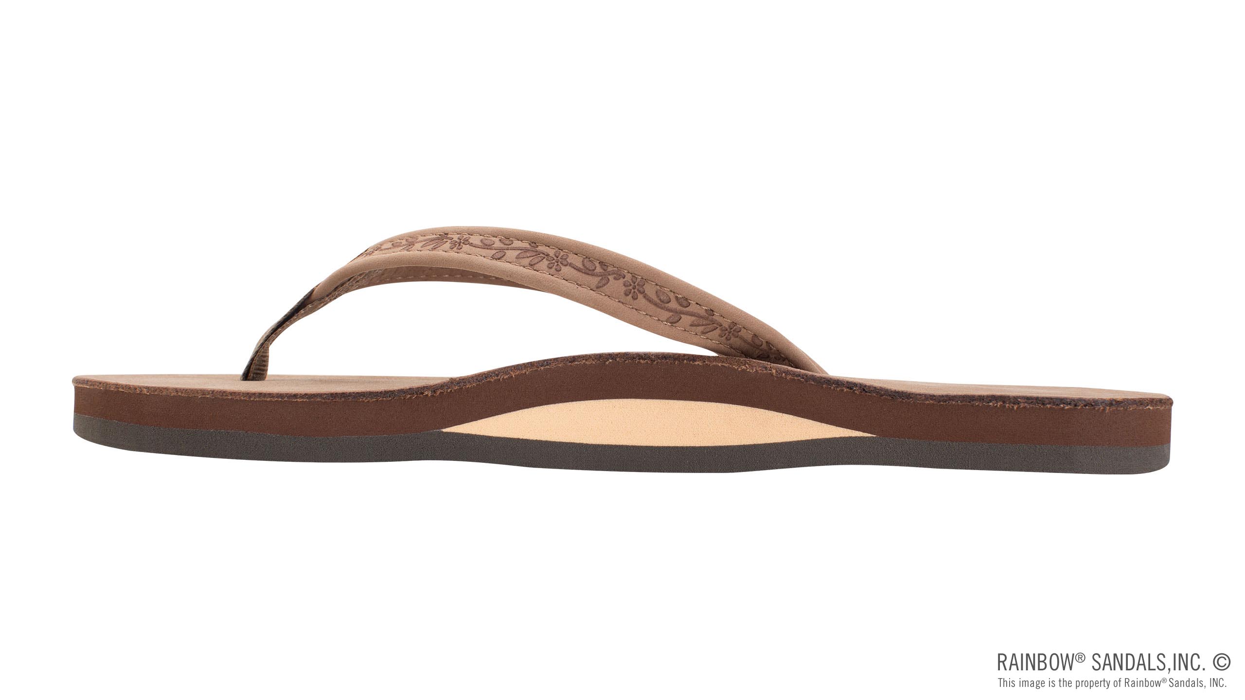 Las Flores - Single Layer Premier Leather with a Floral 1/2" Narrow Strap - Image 2