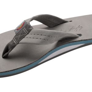 Signature Series - Women's Single Layer Premier Grey Leather Lt. Blue Midsole 1" Wide Strap