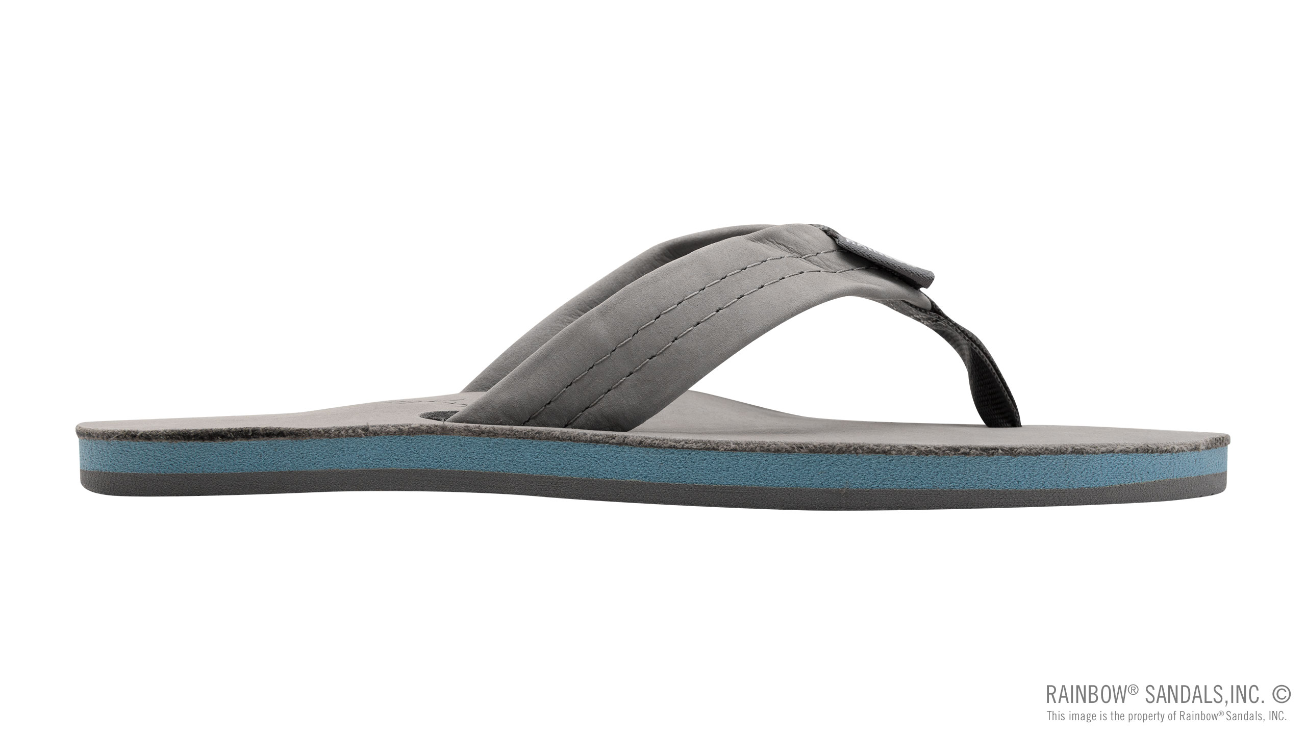 Signature Series - Women's Single Layer Premier Grey Leather Lt. Blue Midsole 1" Wide Strap - Image 4