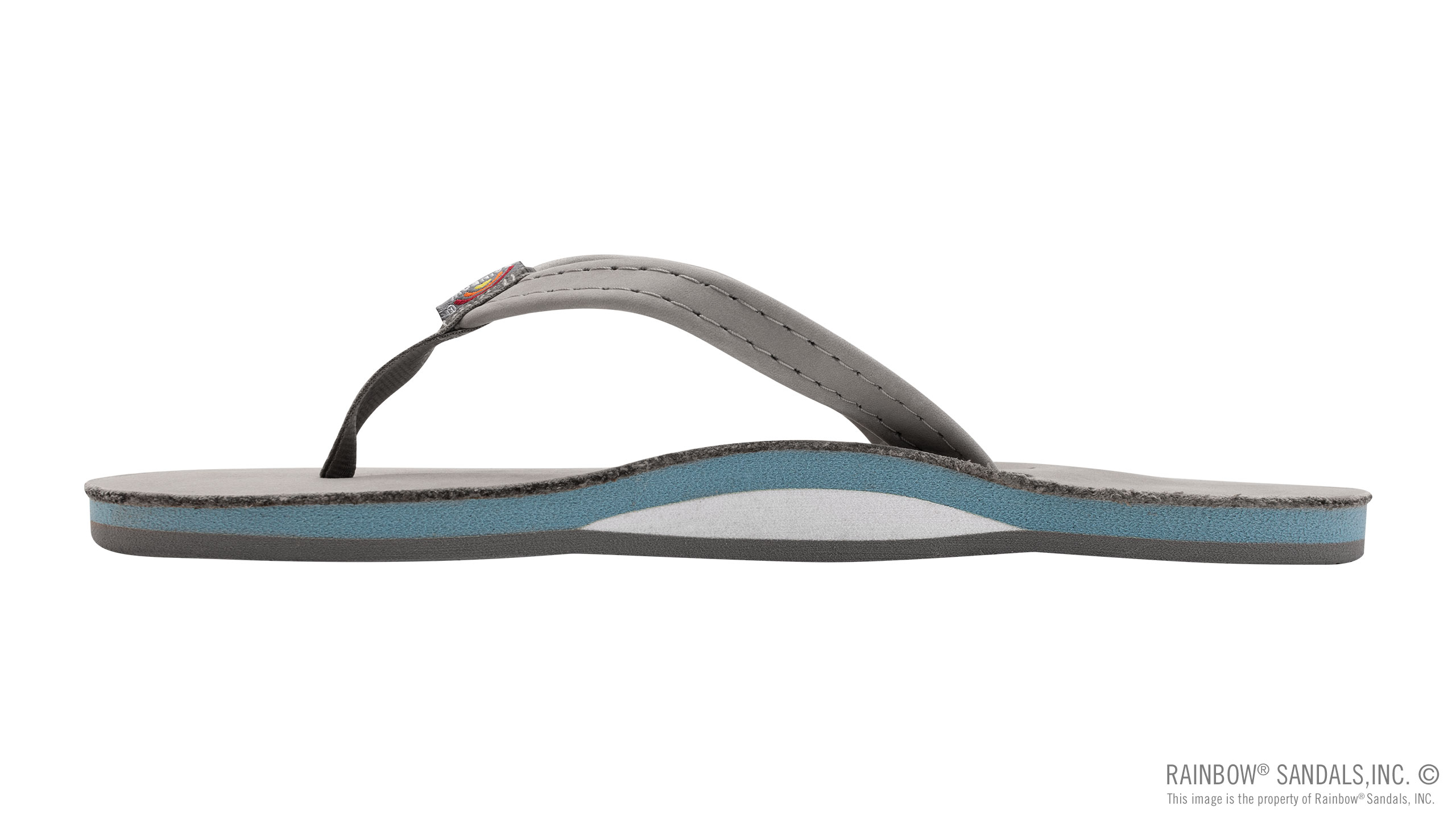 Signature Series - Women's Single Layer Premier Grey Leather Lt. Blue Midsole 1/2" Narrow Strap - Image 2