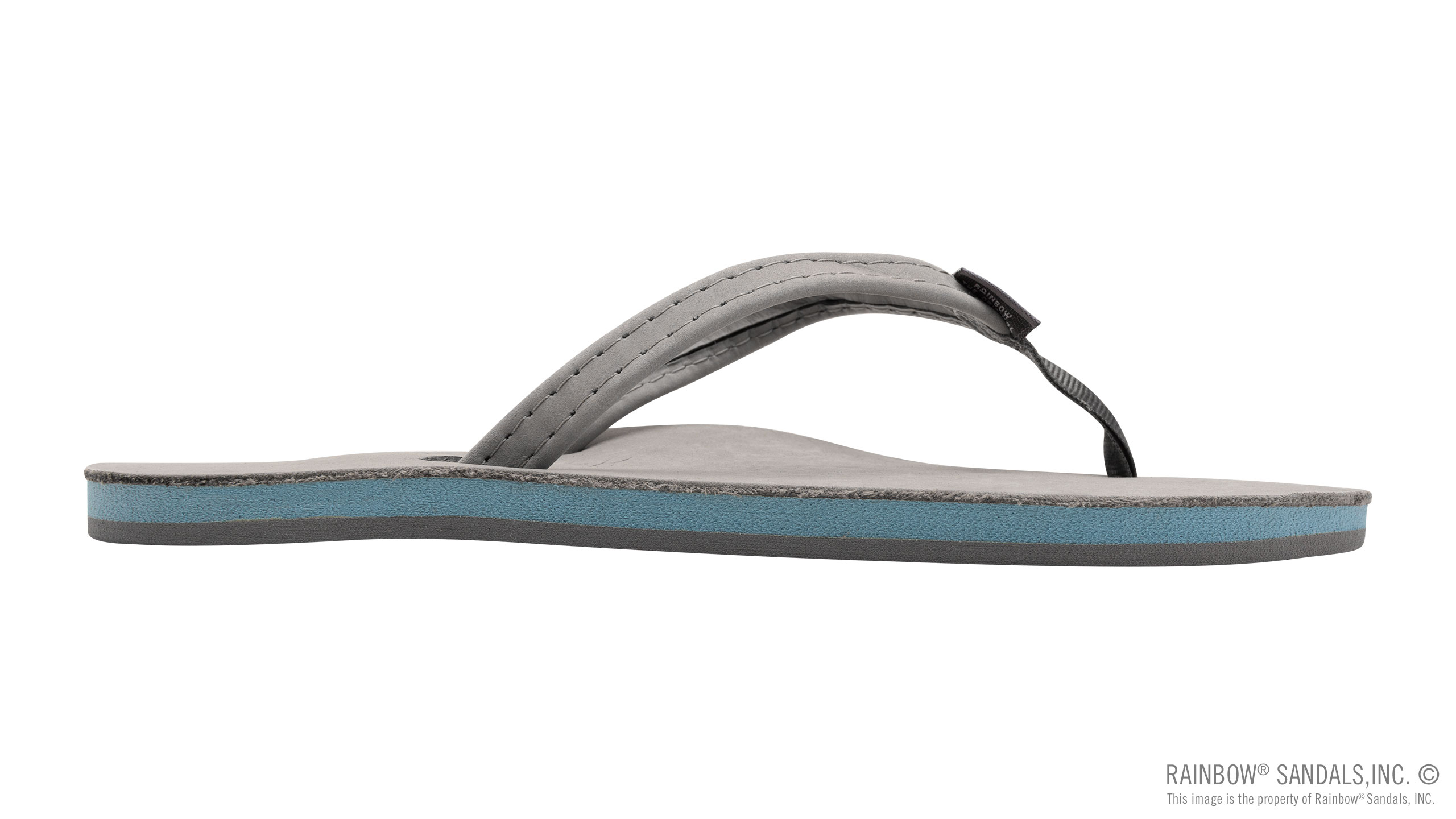 Signature Series - Women's Single Layer Premier Grey Leather Lt. Blue Midsole 1/2" Narrow Strap - Image 4