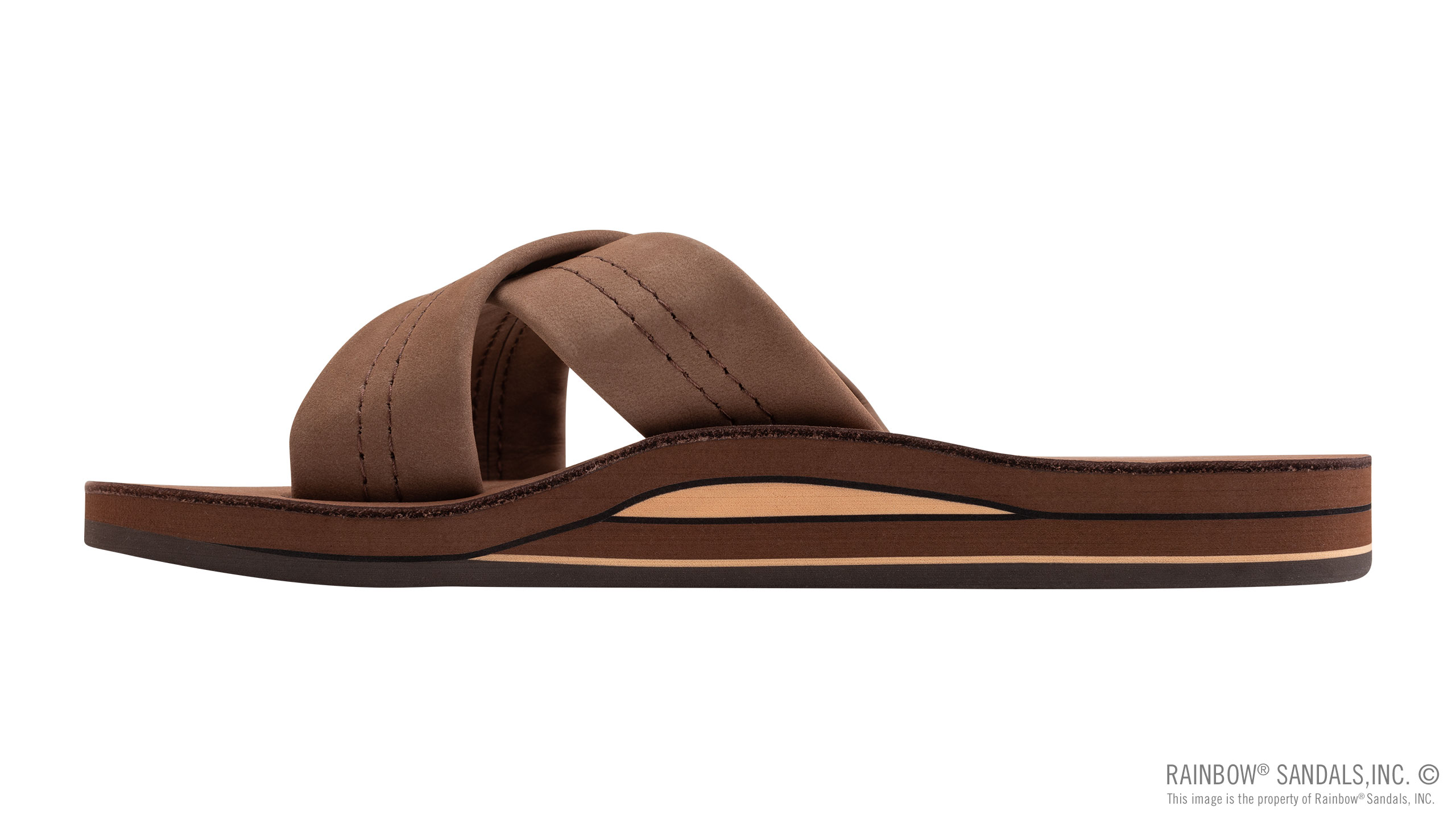 Premier Leather Double Layer Arch Cross Strap Rolled Stitch - Image 2