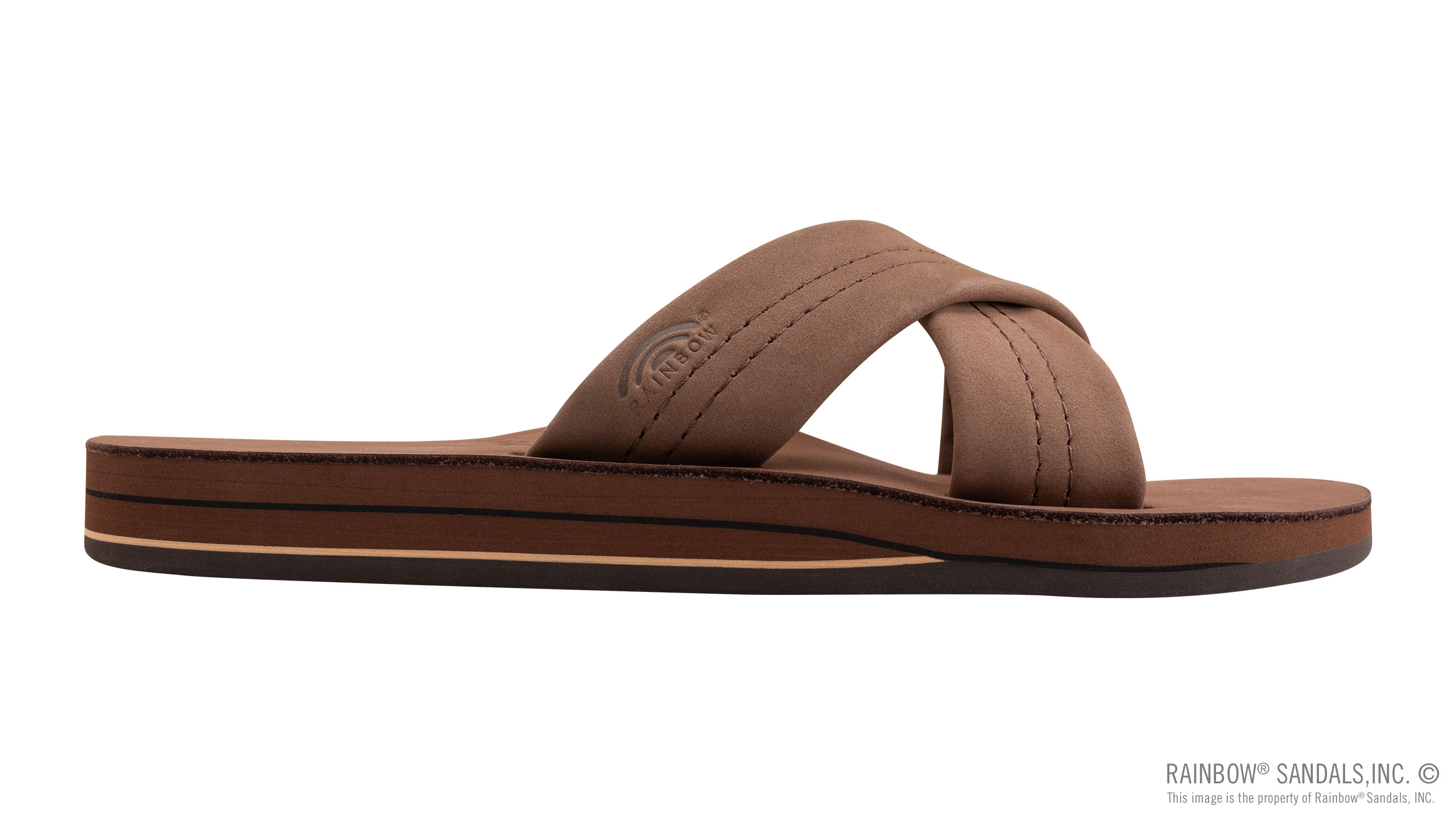 Premier Leather Double Layer Arch Cross Strap Rolled Stitch - Image 4