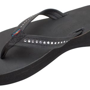 Four Layer Leather Wedge - 3/4" Strap with Crystals