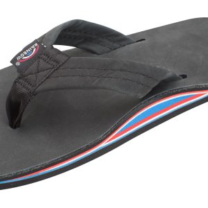 The Americana - Men's Single layer Premier Leather Red White & Blue Mid Sole