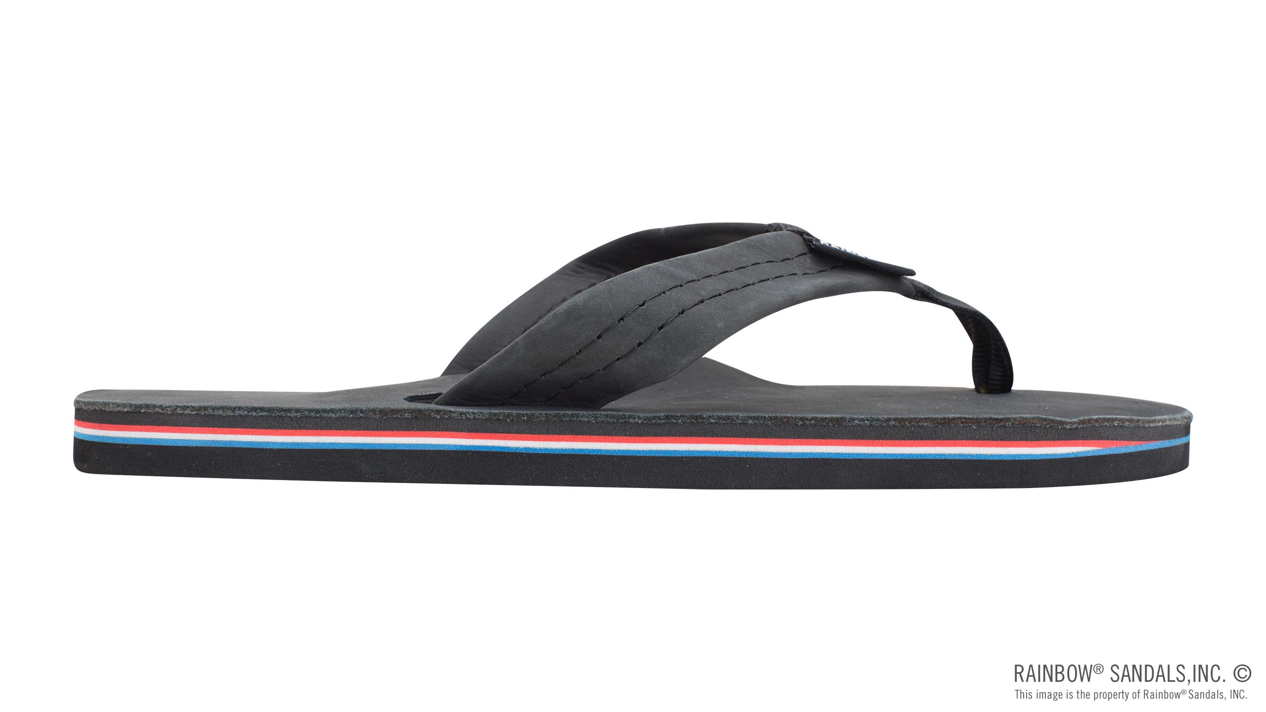 The Americana - Women's Single layer Premier Leather Red White & Blue Mid Sole with a 1" Strap - Image 4