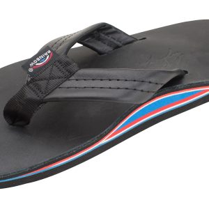 The Americana - Men's Single Layer Classic Leather with Red White & Blue Mid Sole