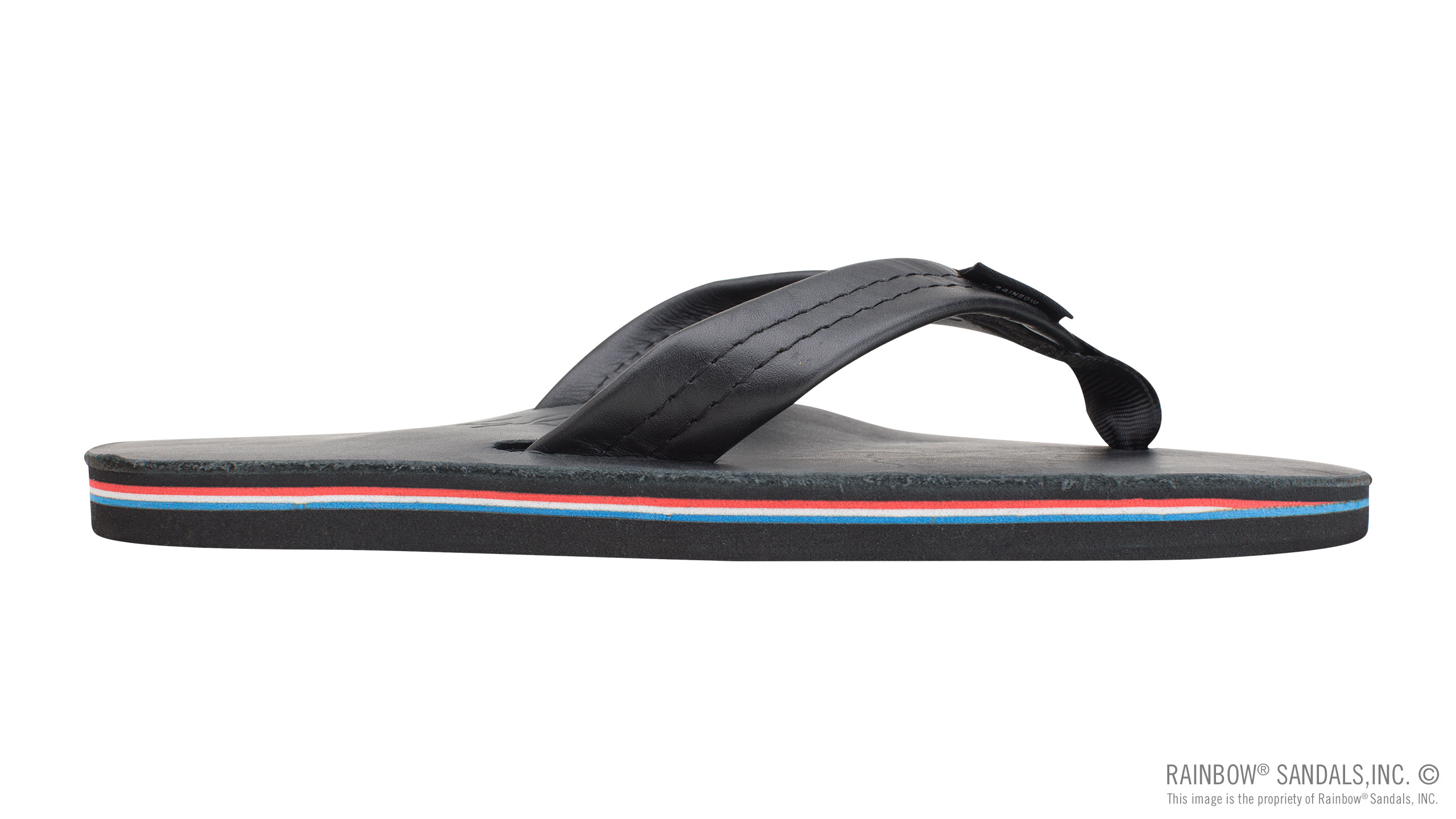 The Americana - Men's Single Layer Classic Leather with Red White & Blue Mid Sole - Image 4