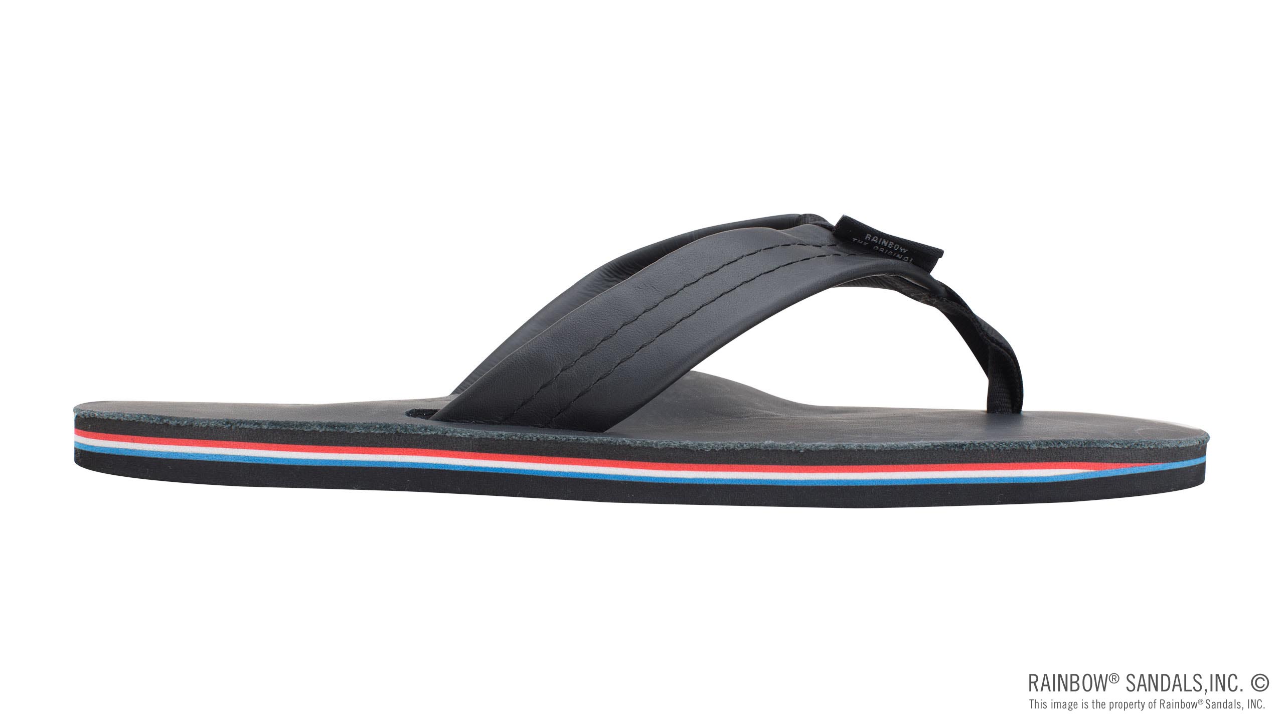 The Americana - Women's Single Layer Classic Leather Red White & Blue Mid Sole with a 1" Strap - Image 4