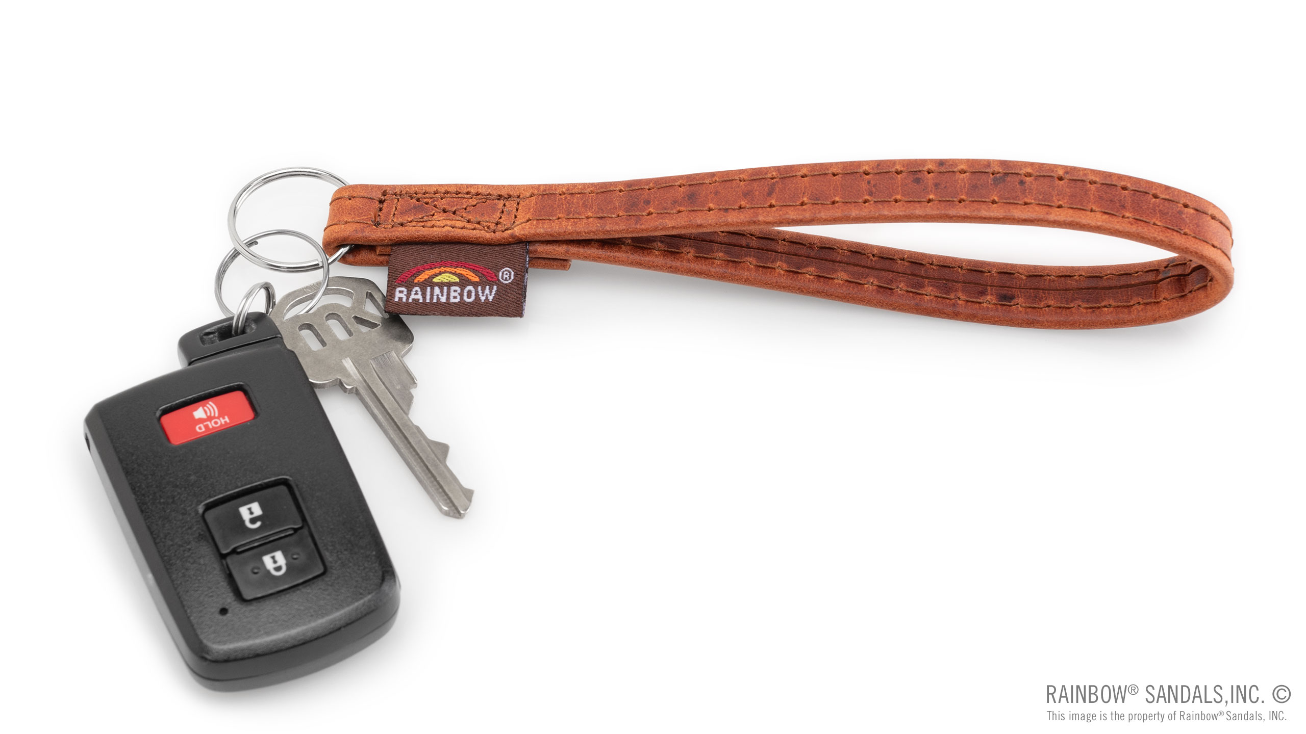 Leather Keychain Loop - Rust - Image 2