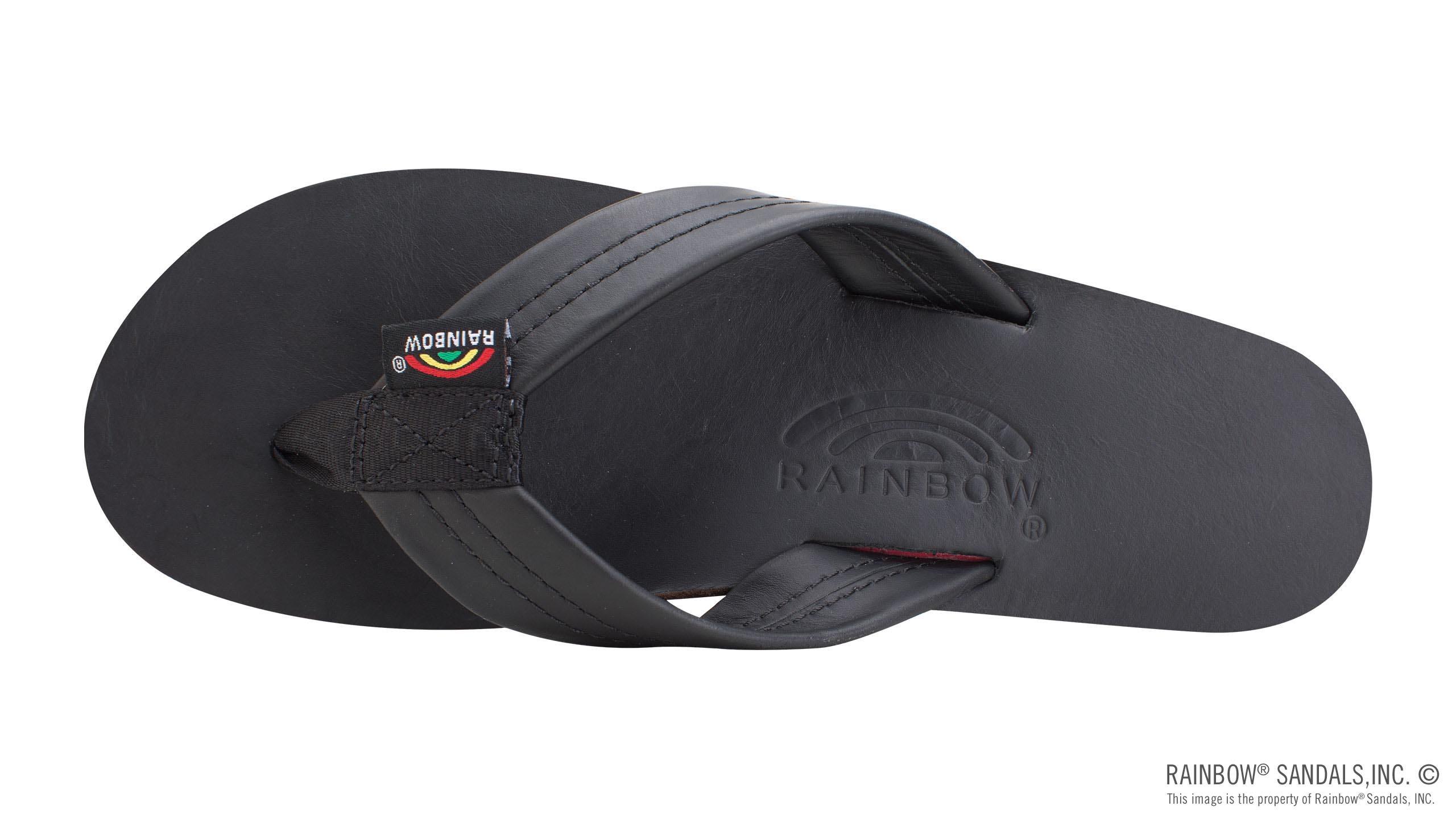 The Rastafarian - Single Layer Classic Black Leather with Rasta Mid Sole and 1" Strap - Image 3