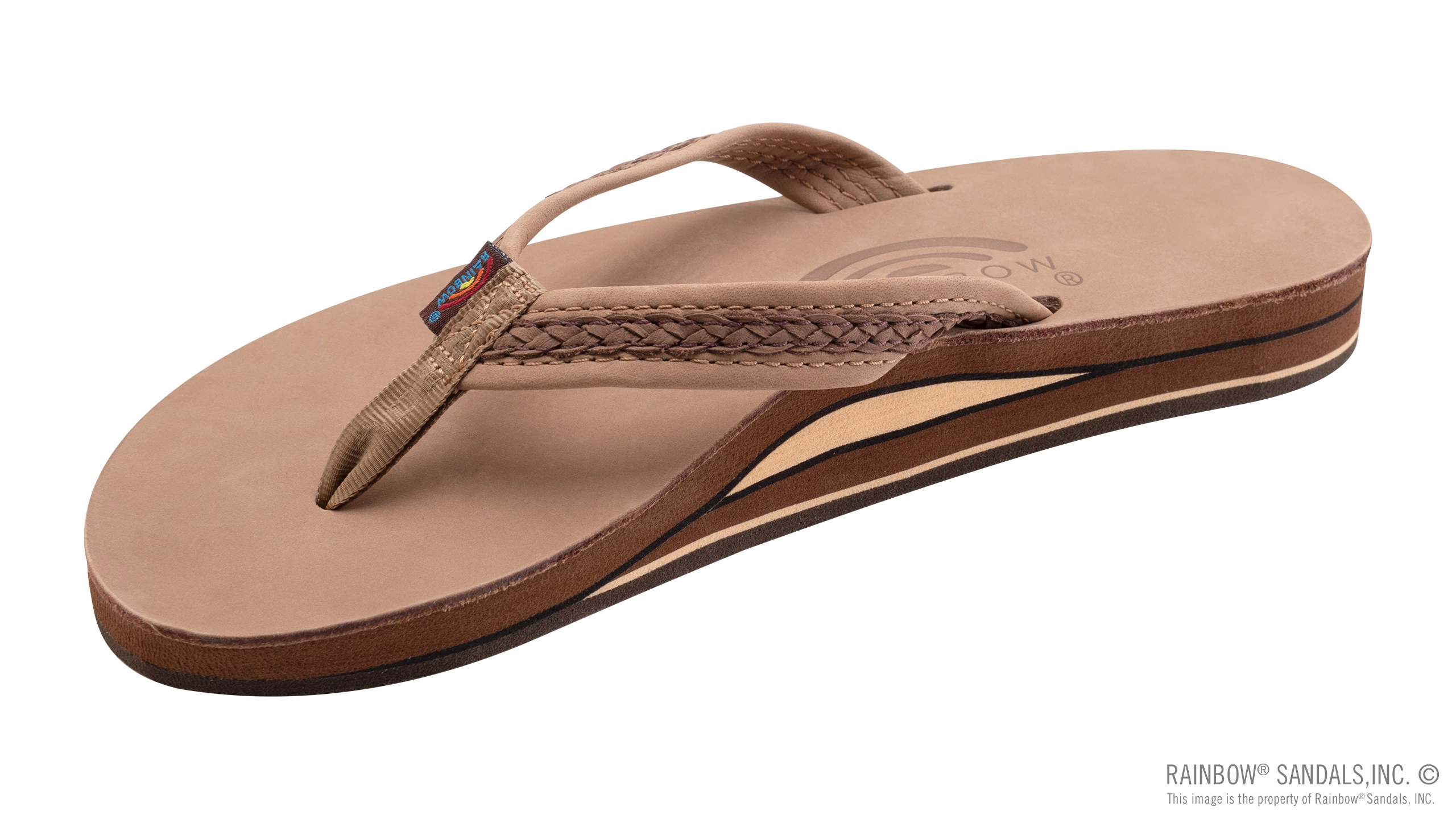 The Willow ?C Double Layer Arch Support Premier Leather with Inset Double Braided 3/4?? Medium Strap