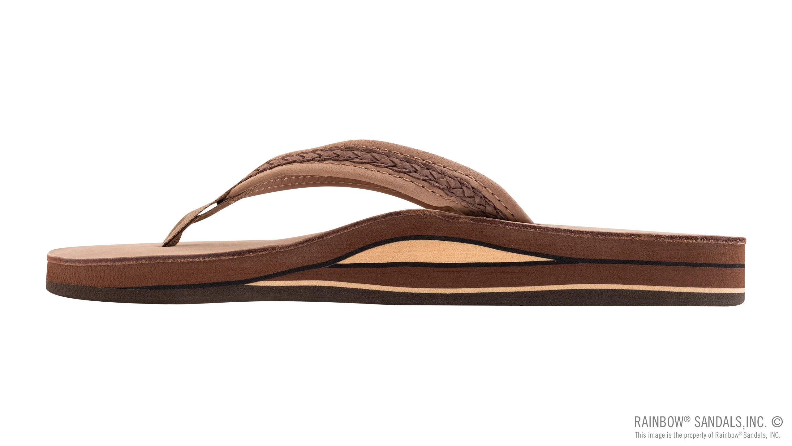 The Willow ?C Double Layer Arch Support Premier Leather with Inset Double Braided 3/4?? Medium Strap - Image 2